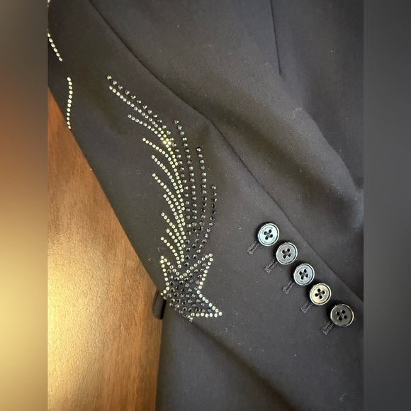 Zadig & Voltaire Black Blazer with Rhinestone Star Embellishments - Picture 4 of 5